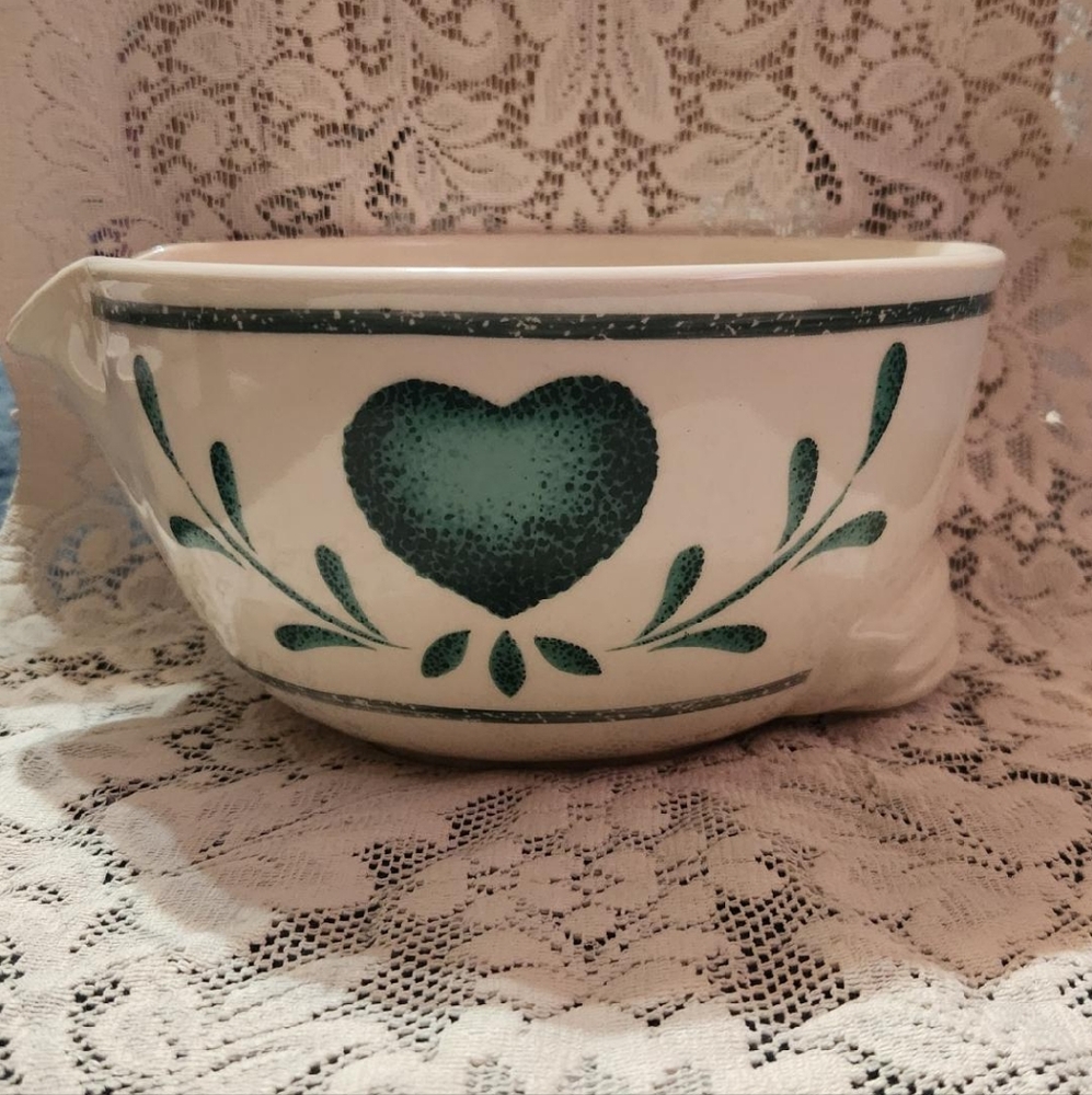 Vintage Stoneware Heart Mixing Bowls